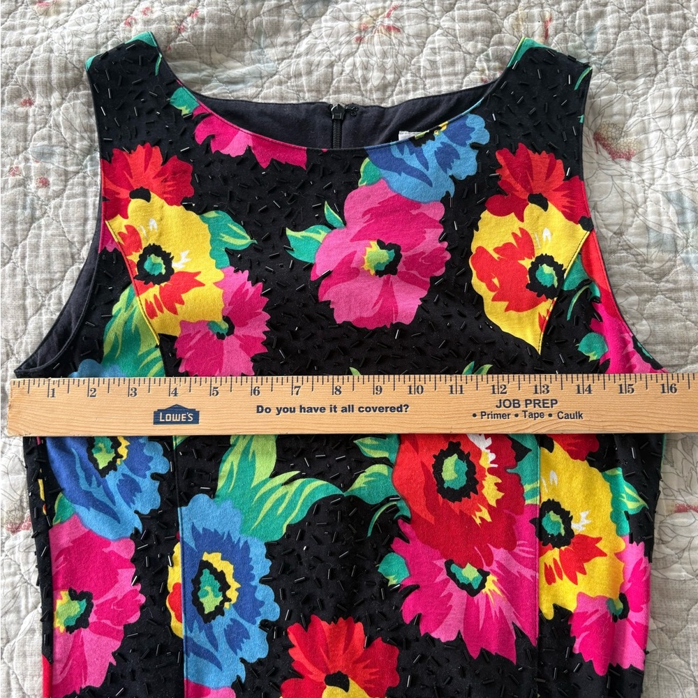 Adrienne Vittadini Black Midi Dress with Vibrant Floral Print - Picture 6 of 8